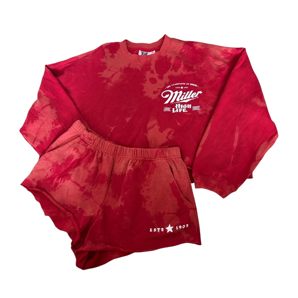 Miller High Life NWOT Bleached Fleece Sweat Set